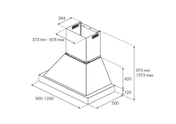 100 cm Wall Mount, 1 motor