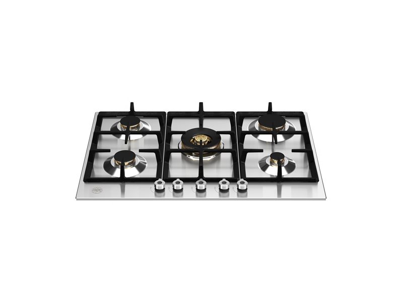 75 cm Gas hob with wok - Stainless Steel