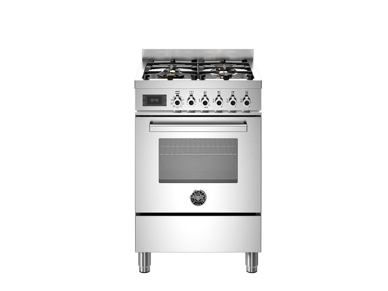 60 cm 4-burner electric oven - Stainless Steel