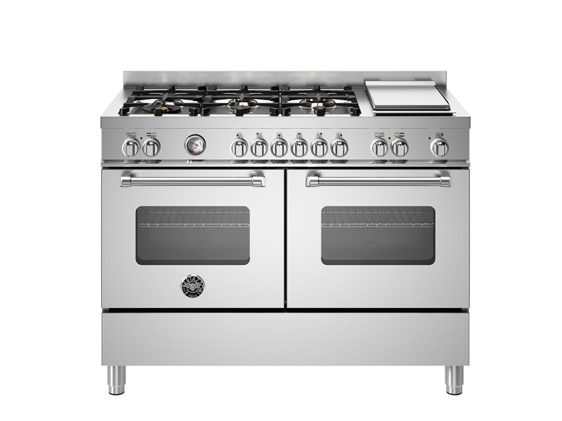 120 cm 6-burners+griddle, eletric double oven - Stainless Steel