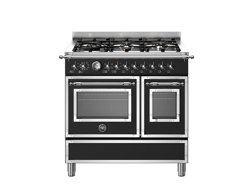 90 cm 6-burner electric double oven - Nero Matt