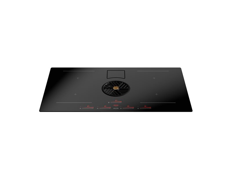 80 cm induction hob with integrated hood - Nero