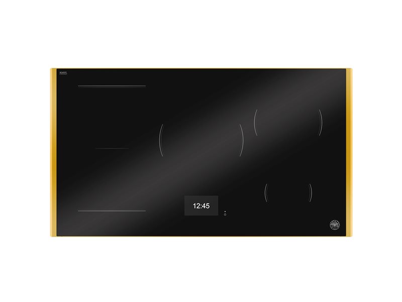 90 cm induktionshäll med metallram, 5 induktionszoner, TFT-display