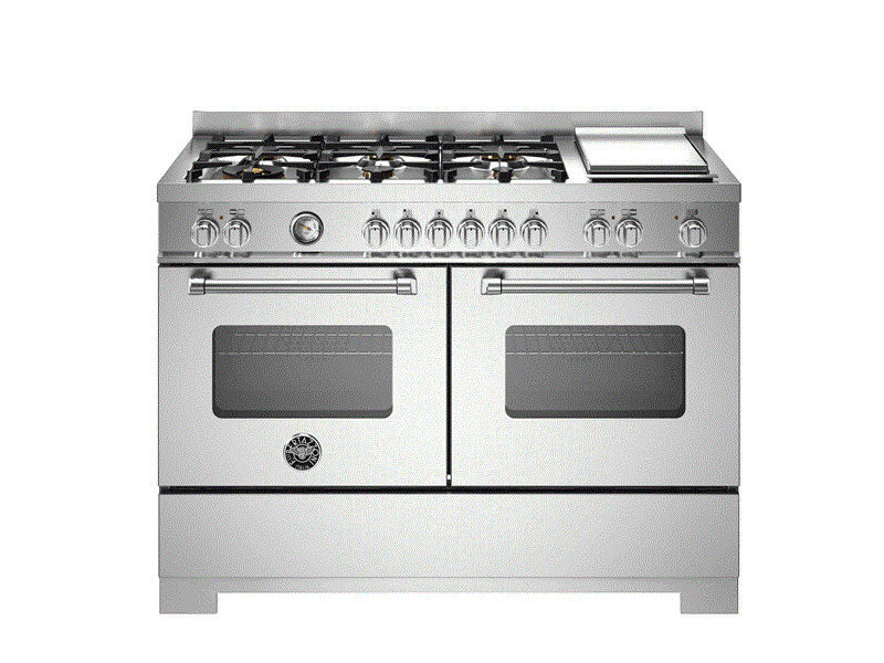 120 cm 6-brännare + grill, elektrisk dubbelugn