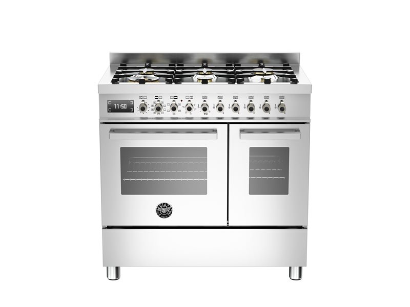 90 cm 6-burner electric double oven - Stainless Steel